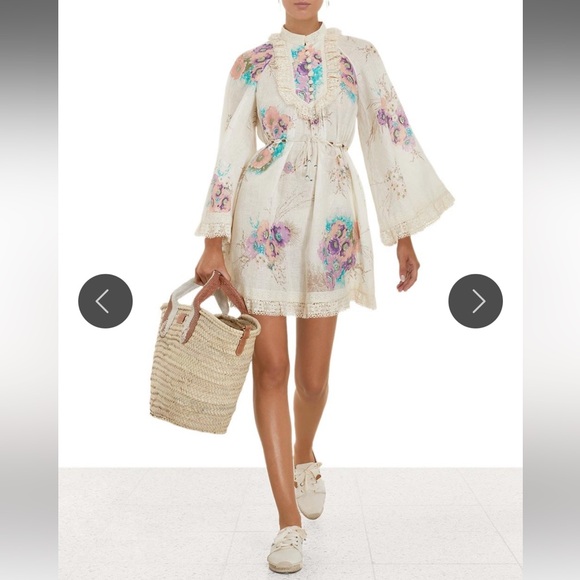 Zimmermann Dresses & Skirts - Zimmermann Jude Lace Trim Swing Dress in Bright Floral 0P